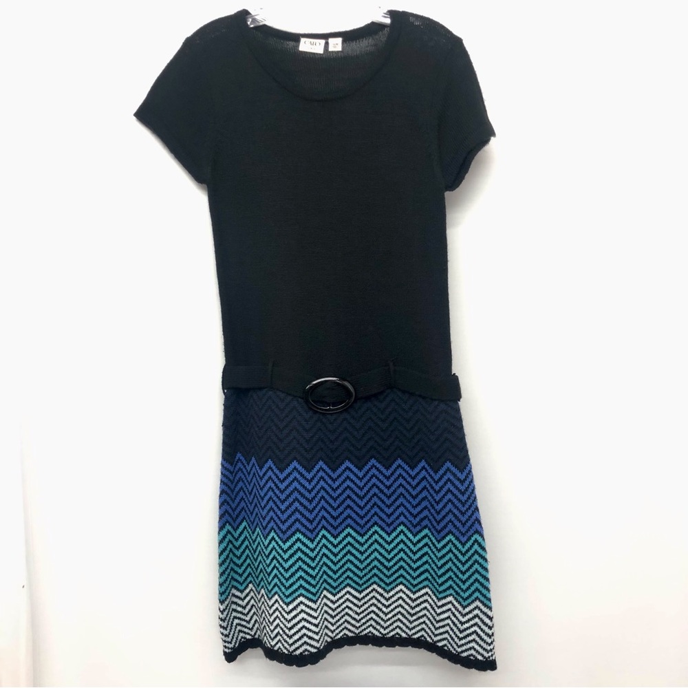 Cato Girls Black Chevron knit dress